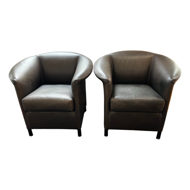 Aura Club Chairs in Leather Armchairs by Paolo Piva for Wittmann, 2000s, Set of 2 For Sale