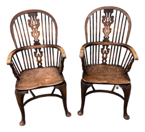 Pair of Antique English Windsor Chairs