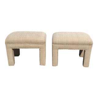 Milo Baughman Style Parson Ottomans - a Pair For Sale