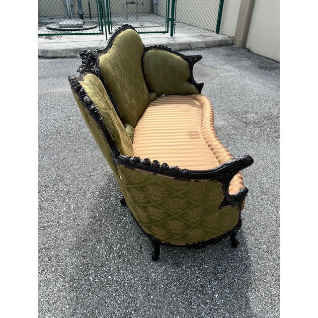 Victorian Carved Dark Walnut Sofa and Chair For Sale - Image 13 of 18