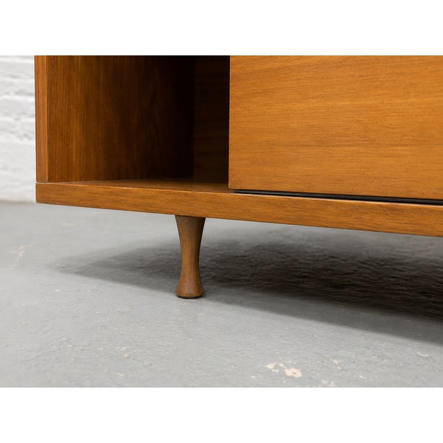 Mid Century Modern Liquor Cabinet Bar | Walnut Bookcase Wall Unit, C. 1960's For Sale - Image 11 of 14