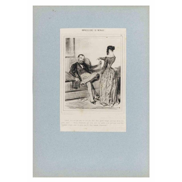 Lithograph on paper, from the Series "Impressions de Ménage" (plate 14). An original nineteenth-century lithograph by the...