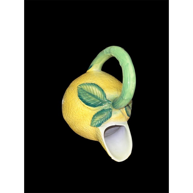 1960s Late 20th Century Italian Majolica Lemon Pitcher For Sale - Image 5 of 6