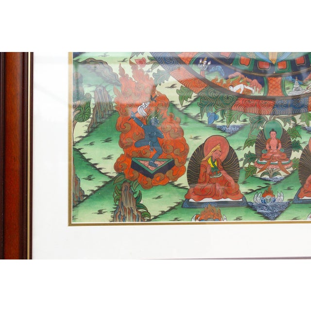 Framed Buddhist Mandala Tibetan Thangka For Sale In Los Angeles - Image 6 of 8