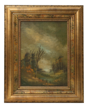 Belgian Artist, Landscape, 1940s, Oil Painting, Framed