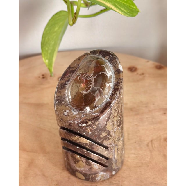 Mid 20th Century Mid 20th Century Polished Ammonite Fossil Card Holder For Sale - Image 5 of 11