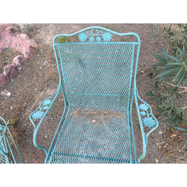Metal Vintage Metal Garden Chairs, A Pair For Sale - Image 7 of 9