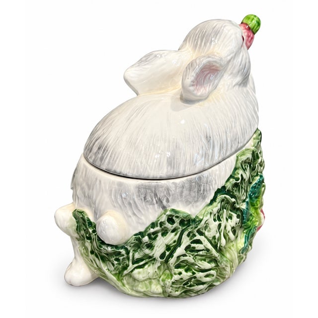 English Vintage Stafford “Rabbit Patch” Lidded Tureen Jam Ginger Jar For Sale - Image 3 of 4