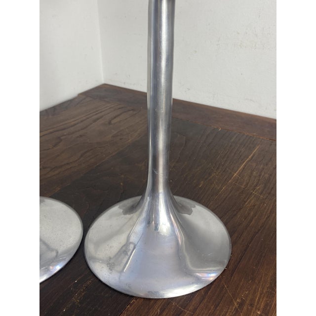 Large Knot-Shaped Aluminum Candlesticks, Italy, 1970, Set of 2 For Sale - Image 11 of 17