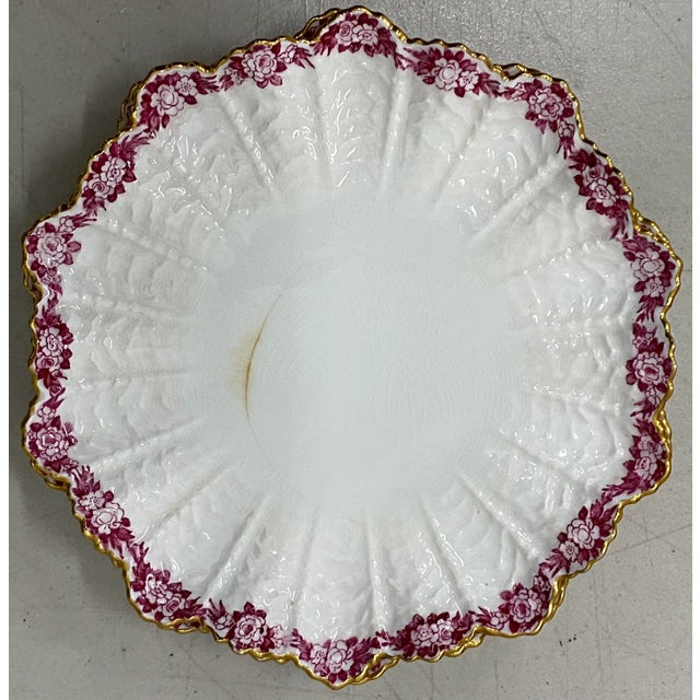 Coalport Porcelain Five Coalport Dessert Plates 19th Century For Sale - Image 4 of 12