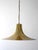 Brass chandelier with a white chrome interior, made between the 1960s and 1970s, with a wide, flowing silhouette. Vintage...