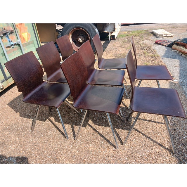 Modern Late 20th Century Set of 8 Modern Dining Chairs For Sale - Image 3 of 7