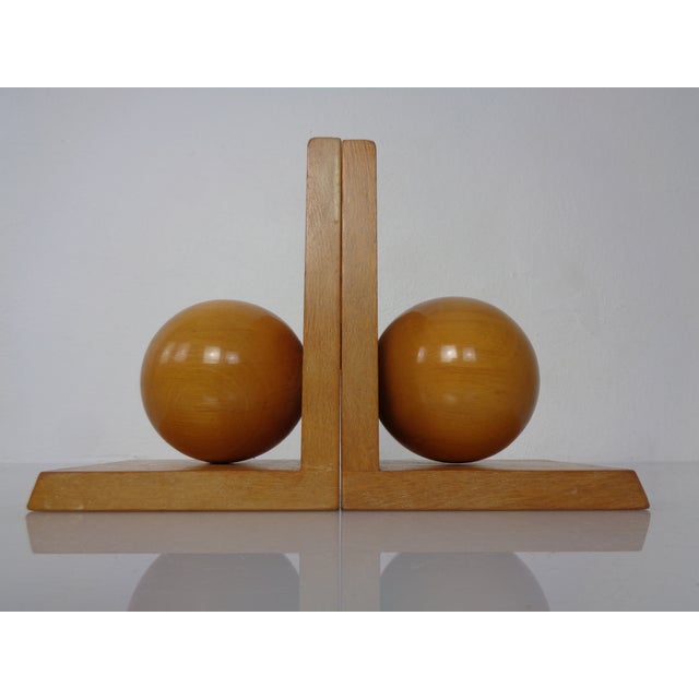 Tan Wooden Bookends by VEB Naumburg, East Germany, 1960s, Set of 2 For Sale - Image 8 of 17