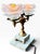 Metal 1950s Art Nouveau Style Double Arm Table Lamp With Frosted Floral Shaped Art Glass Shades For Sale - Image 7 of 15