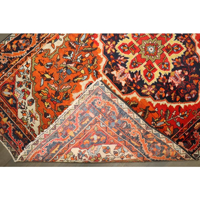 Early 20th Century Orange Antique Zabihi Collection Persian Sarouk Ferehan Rug - A Pair For Sale - Image 5 of 7