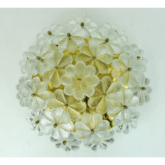 Mid-Century Brass & Glass Flower Ceiling Lamp by Ernst Palme, 1960s For Sale - Image 4 of 10