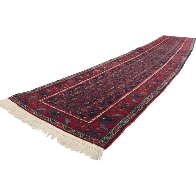 78452 Antique Persian Malayer Runner, 02'11 x 17'04. With its effortless beauty, incredible detail and texture, this hand...