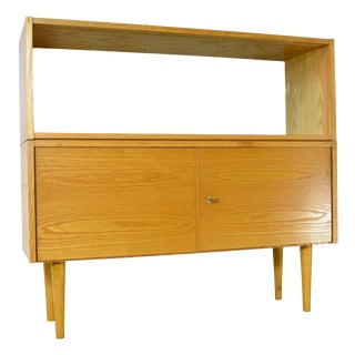 Vintage Chest of Drawers with Glass Sliding Doors from VEB Deutsche Werkstätten Hellerau, 1970s For Sale