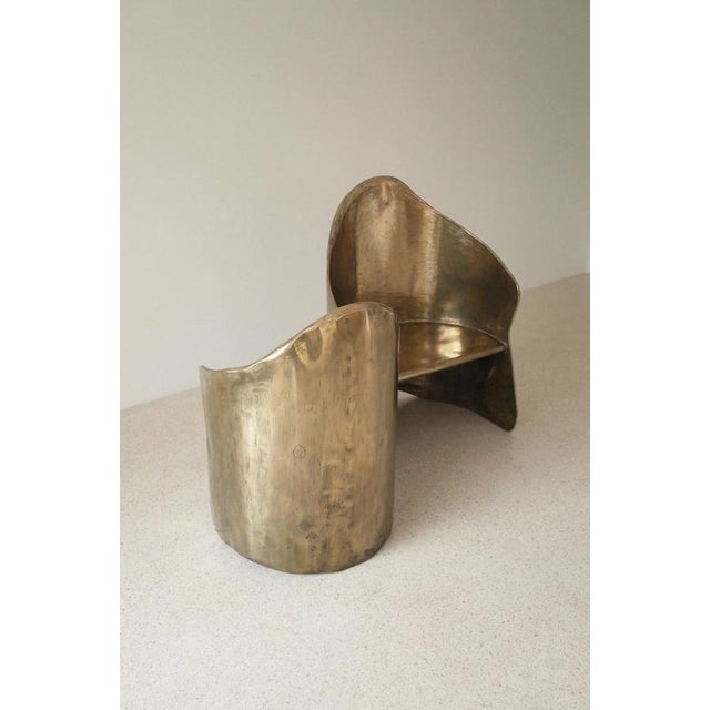 Gold Toi & Moi Loveseat in Polished Brass Resin Over Inox by Atelier Ellery For Sale - Image 8 of 12
