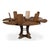 Transitional Round Dining Table, Medium - Light Brown Oak With Hammered Iron Accents For Sale In Raleigh - Image 6 of 11