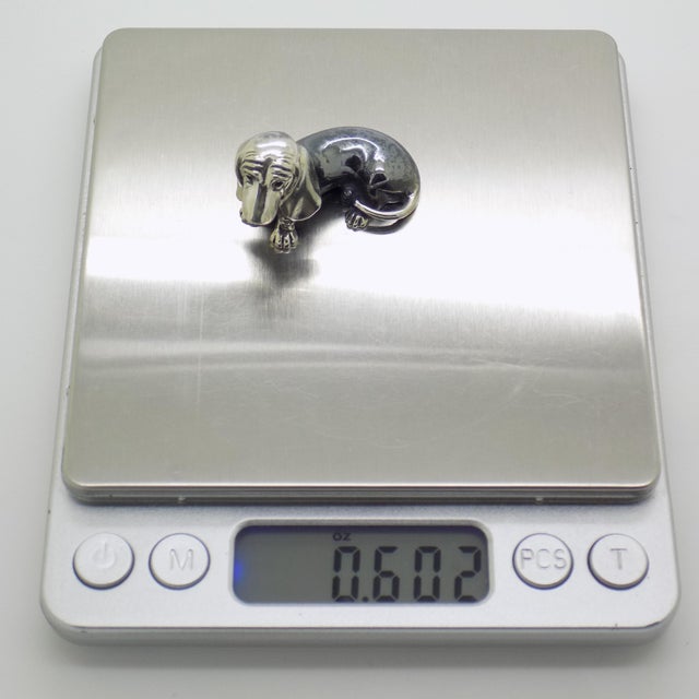 Vintage Italian Handmade Genuine Silver Wiener Sausage Dog Figurine Miniature by Saturno For Sale - Image 9 of 10