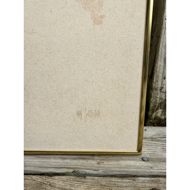 Contemporary Late 20th Century Mixed Media Botanical Framed Triptych by Kay Sullivan For Sale - Image 3 of 10