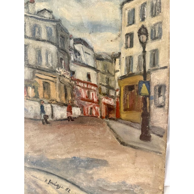 French, Mid-20th Century, Parisian Street Scene, Montmartre For Sale - Image 4 of 5