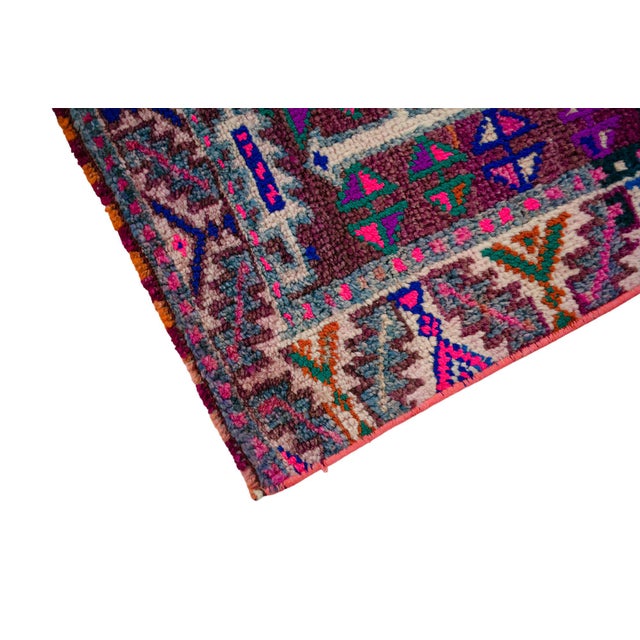 1970s Vintage Purple Hand Knotted Runner Rug - 2′10″ × 12′ For Sale - Image 11 of 12