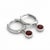 Contemporary Natural Garnet Huggie Hoops, 925 Sterling Silver Handmade Earrings - A Pair For Sale - Image 3 of 3