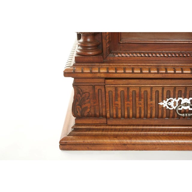 Francisque Chaleyssin 19th Century French Chaleyssin Freres Hand Carved Walnut Cabinet For Sale - Image 4 of 13