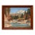 Vintage Mountain River Landscape Painting With Bridge For Sale