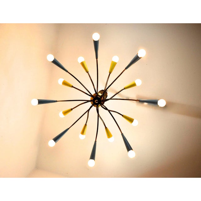 Metal Mid-Century Sputnik Ceiling Lamp For Sale - Image 7 of 12