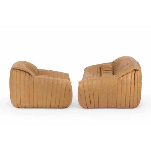 Leather Sandra Armchair and Two Seater Sofa from Cinna, Italy, 1980s, Set of 2 For Sale - Image 12 of 15
