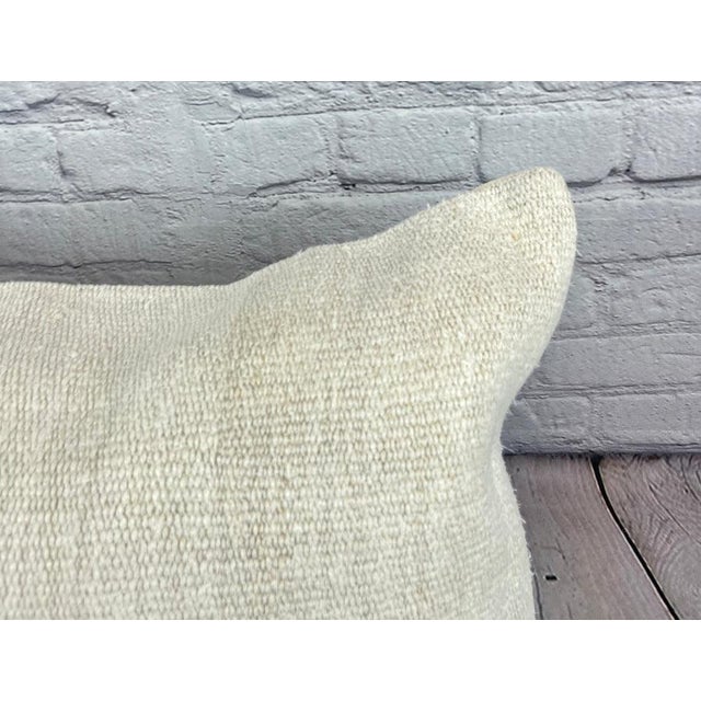 Turkish 16 x 24 Hemp Pillow Turkish Cushion Natural White Pillow Cushion Cover For Sale - Image 3 of 4