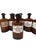 Brown Vintage Brown Glass Bottles, 1920s, Set of 6 For Sale - Image 8 of 9
