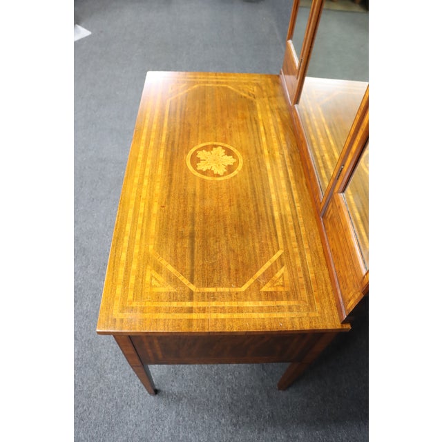 Aimone Mahogany & Satinwood Vanity W/Mirror For Sale In Philadelphia - Image 6 of 11