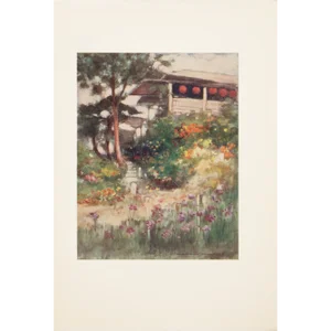 1901 Mortimer Menpes, "An Iris Garden" Original Period Antique Print of Japan From London