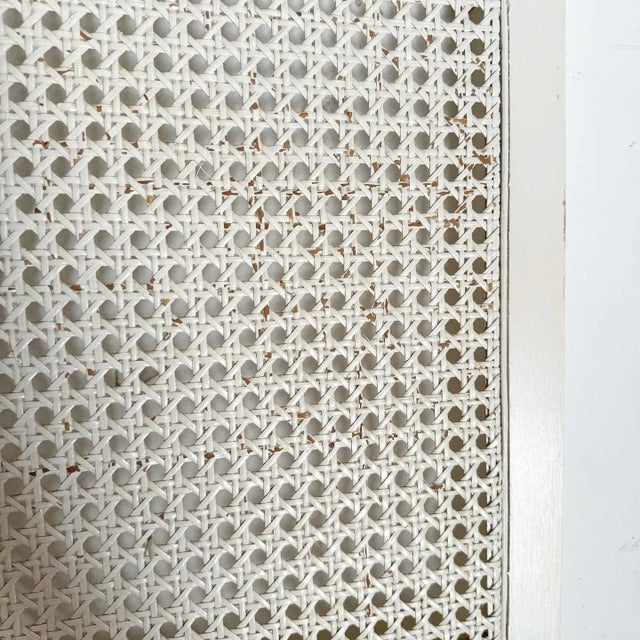 1980s Regency Chic Off White Cane Room Divider/Screen For Sale - Image 5 of 10