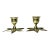 Pair of Vintage Brass Star Base Candlestick Holders For Sale