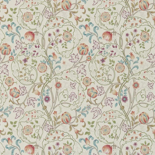 Morris & Co Mary Isobel Wallpaper in Rose/Artichoke - a Sample For Sale
