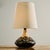 Hand painted Danish ceramic table lamp with organic pattern and shiny glaze from the 1960s, designed by Noomi Backhausen &...