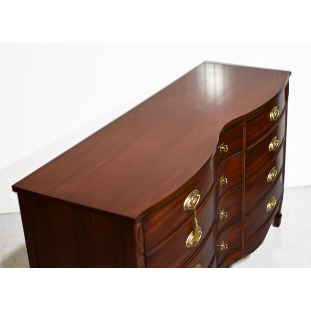 Mid Century Federal Style Mahogany Serpentine Triple Dresser by Dixie For Sale - Image 12 of 12