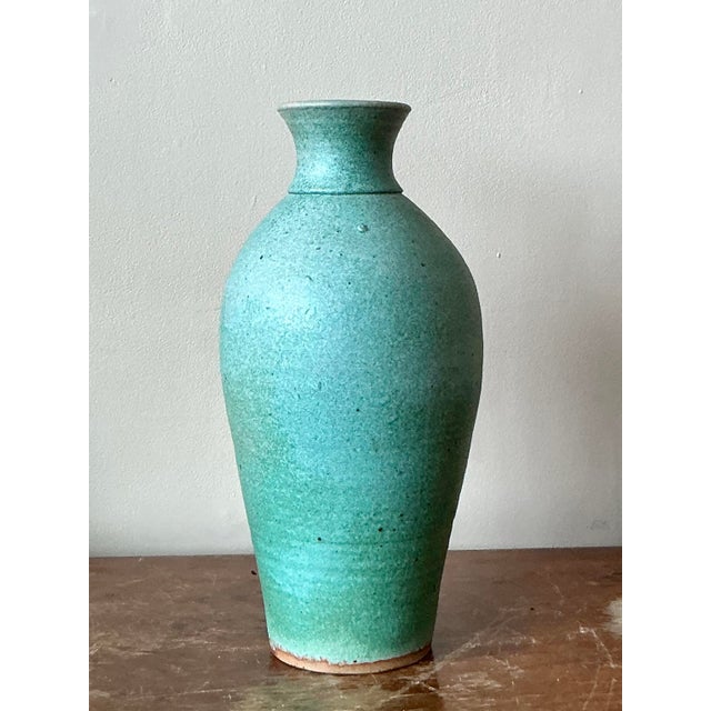 Mid-Century Modern Vintage Boho Studio Pottery Vase For Sale - Image 3 of 6