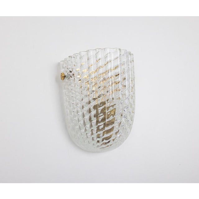Pair of petit murano wall lights att. To barovier & toso, italy, circa 1970-1979. High quality and in very good condition....