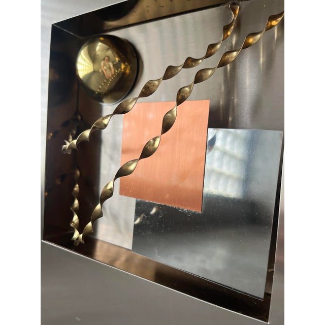 Postmodern Motivated Seller: 1990s Brutalist Mixed Metal Wall Sculptures Attributed to Curtis Jere - Set of 4 For Sale - Image 3 of 15