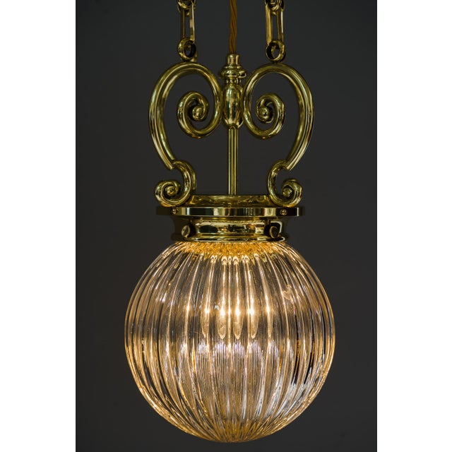 Art Deco Pendant Vienna Around 1920s with Original Cut Glass Shade For Sale - Image 16 of 18