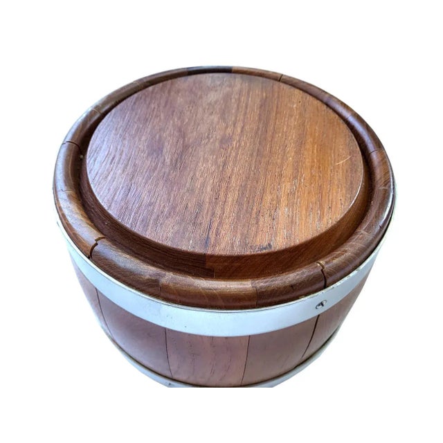 1950s Danish Teak Cheese Bucket With Lid For Sale - Image 10 of 11