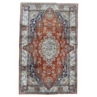 Vintage Sino Qom Silk Rug, 1990s For Sale