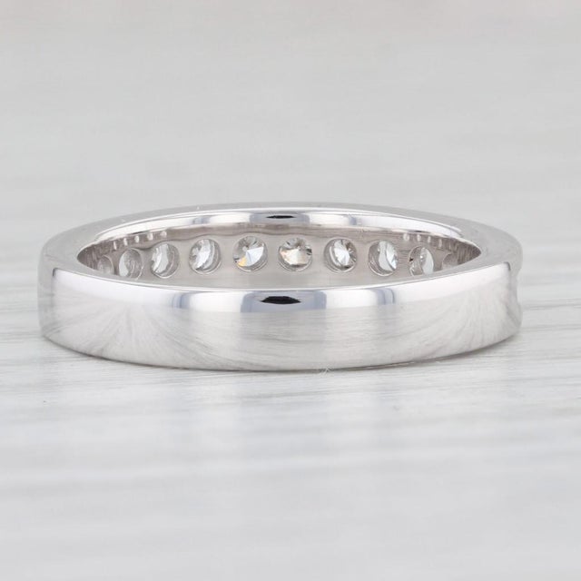 0.50ctw Diamond Wedding Band 18k White Gold Size 7-7.25 Ring Celebration Gs Labs For Sale - Image 4 of 7