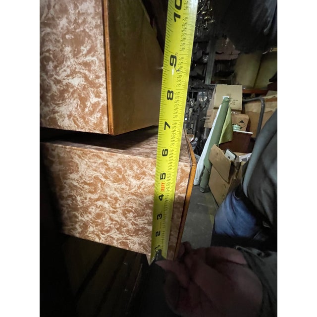 Antique French Crotch Mahogany and Leather Cartonnier or Cabinet With Compartments For Sale - Image 10 of 13